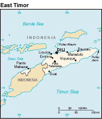 Map of East Timor.