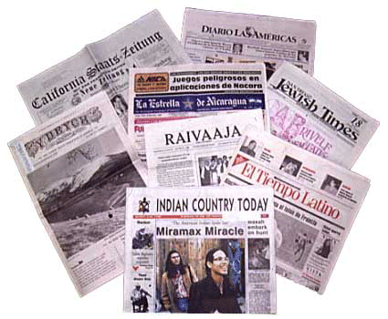 Picture of various newspapers.