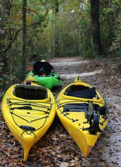 Yellow kayaks at the Ichetucknee River