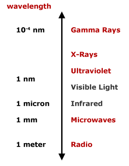 Infrared and visible light within the spectrum of light.