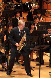 Dr. Helton performing a concerto at the World Saxophone Congress in Bangkok.
