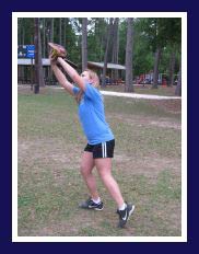 Raney catching a fly ball