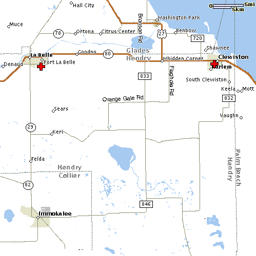 Map of Hendry County