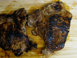 Two skillet cooked T-Bone steaks