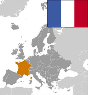 France on world map