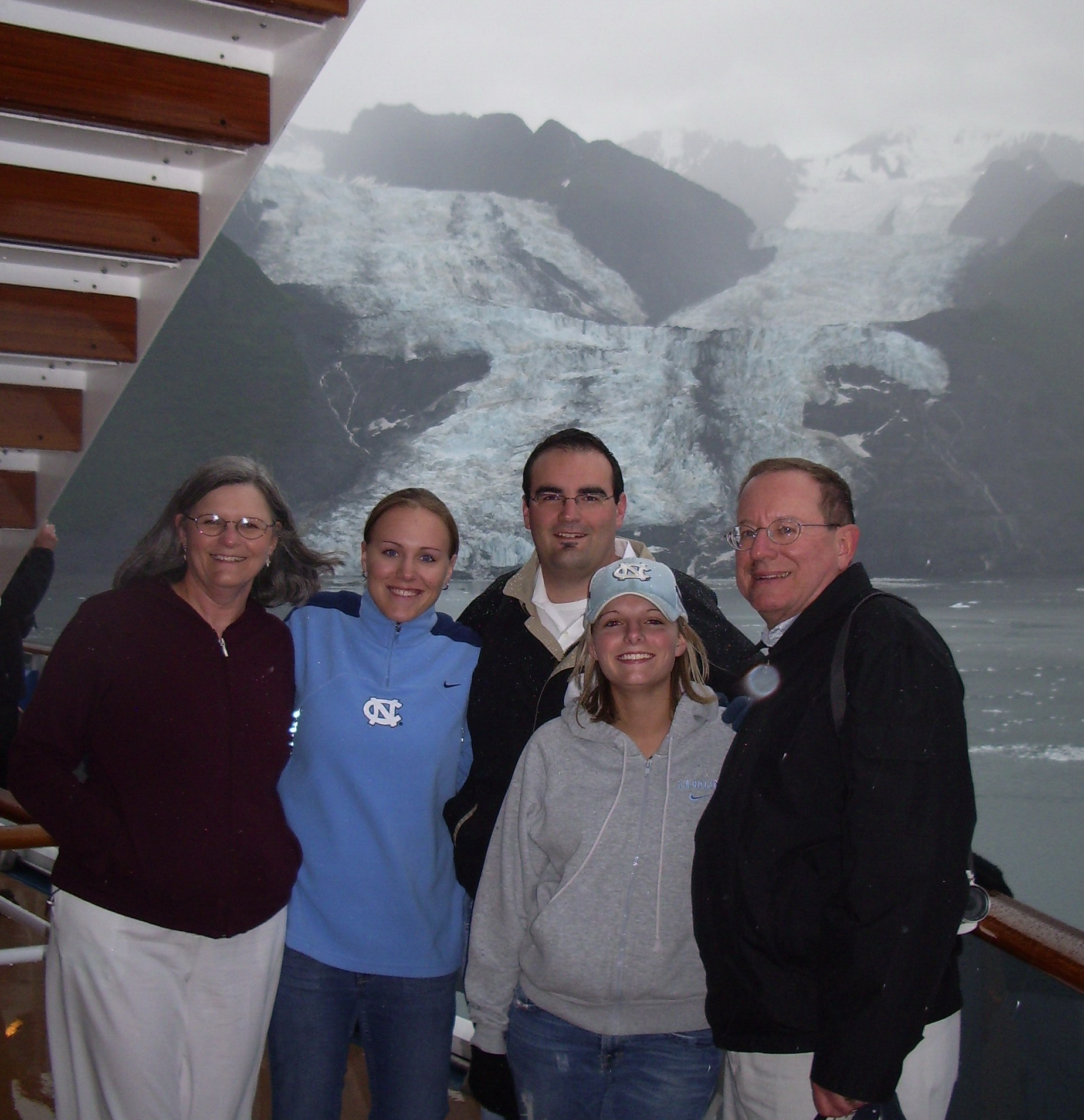 My family in front of the Smith Glacier