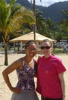 My friend Akeelah and I at a beach in Trinidad