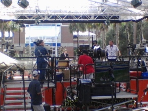 Set of College Gameday as it sets up