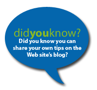 Did you know you can post your own safety tips on the Web site's blog?