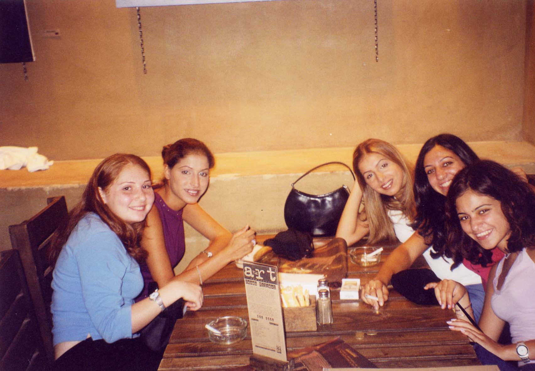 Me, Sana, and some friends @ the Blue Fig Cafe in Amman, Jordan (Summer 2002)