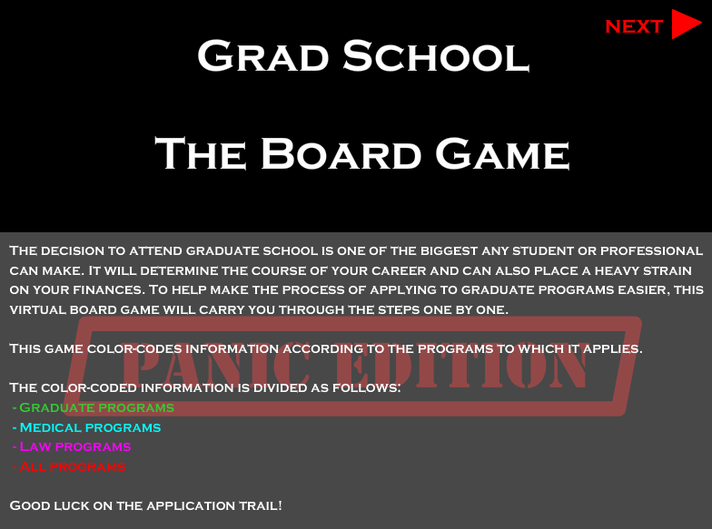 Grad School: The Board Game