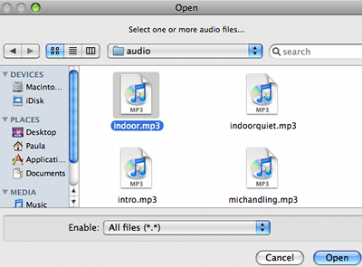 Pick your audio file