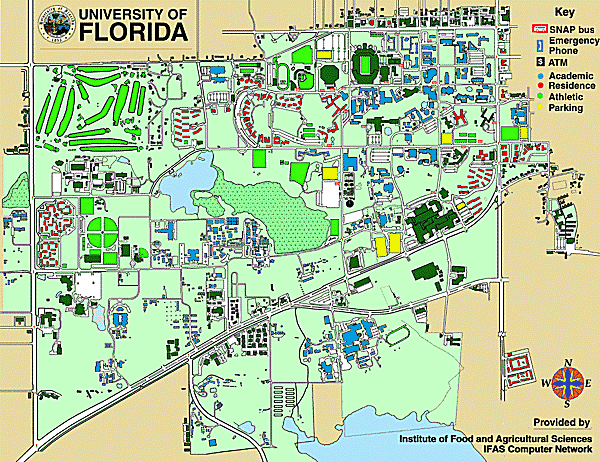 Campus Of The University Of Florida Active Link For Java Map Of Uf